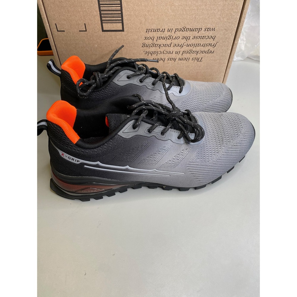 Kricely Trail Running Shoes Mens 11 Wide 2E Grey Black Orange M751-2E X-Grip